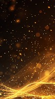 Abstract Starry Night Sky in Gold and Black Wallpaper