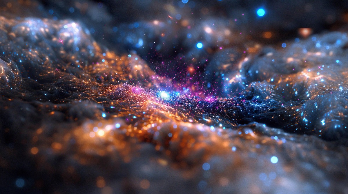 Colorful cosmic scene with stars