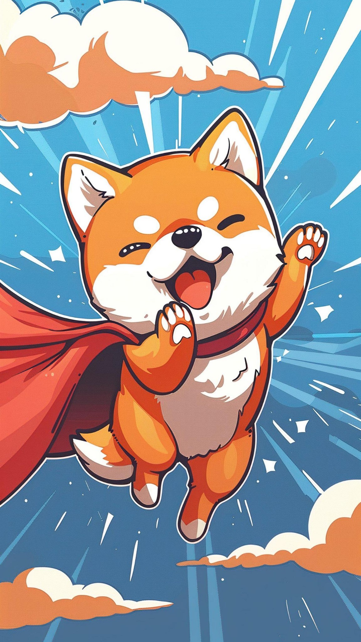 Chibi Dog Chasing Its Own Tail In Dizzy Circles Cute Wallpaper