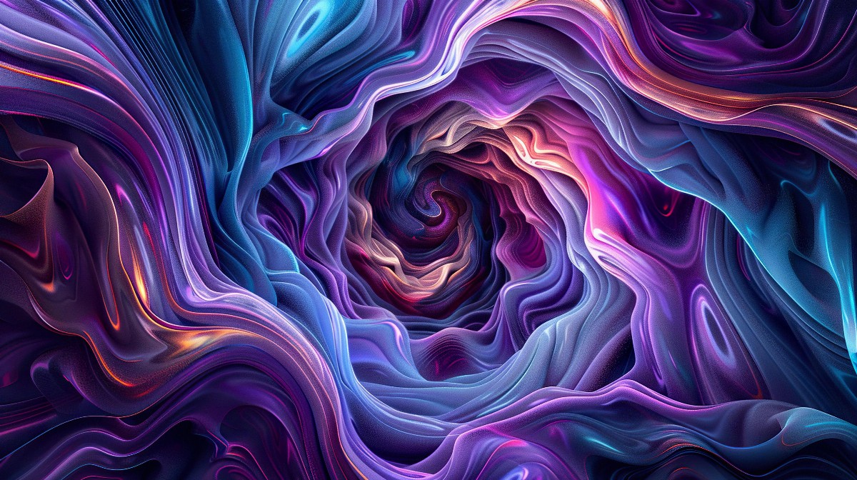Cosmic portal with swirling indigo shades