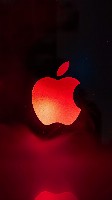 Crimson Apple Silhouette Minimalist Phone Wallpaper