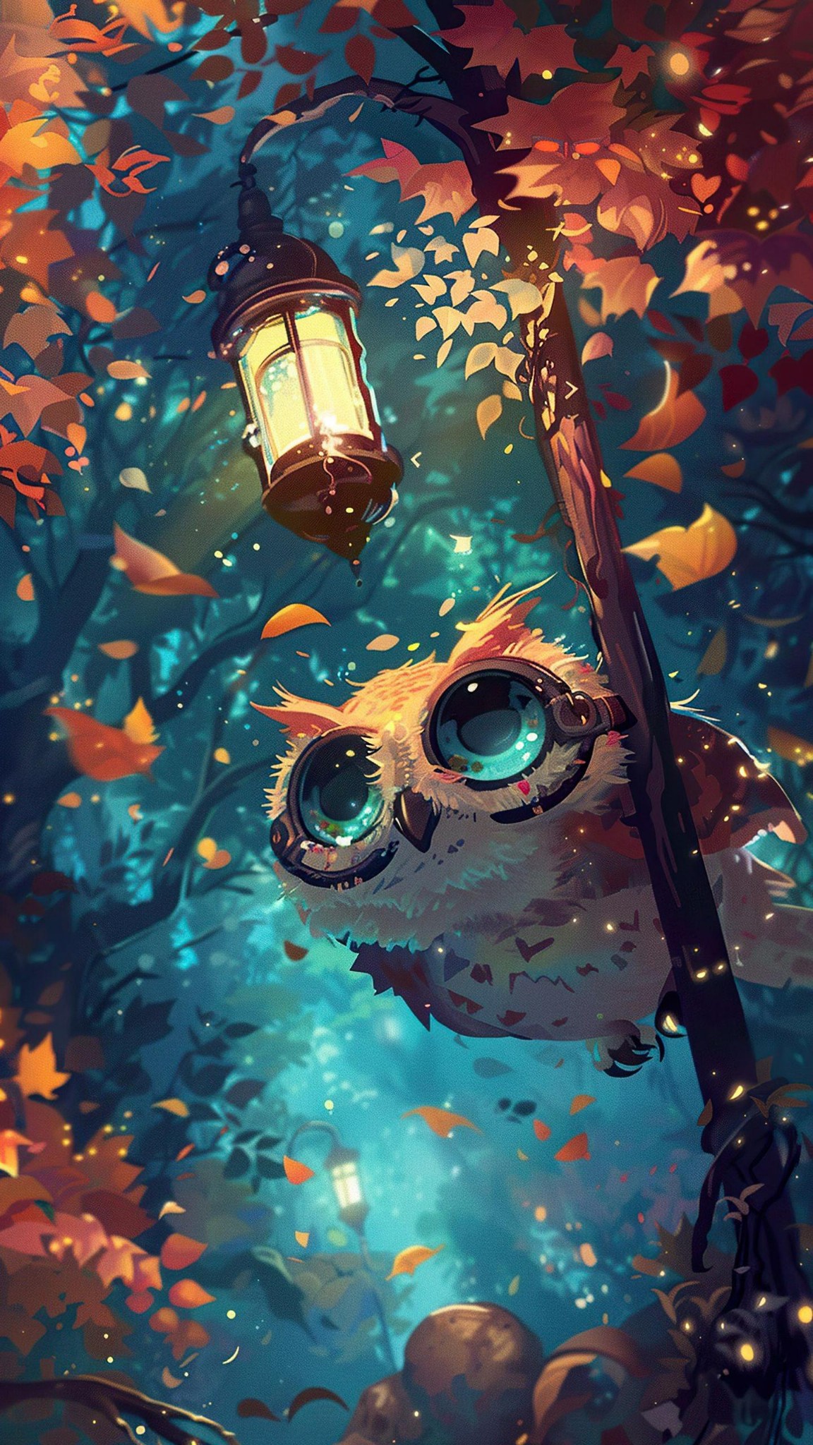 Cute Chibi Owl With Night Vision Goggles Wallpaper