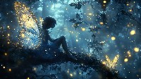 Enchanted Forest Fairy With Glowing Wings Wallpaper