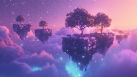 Ethereal Floating Islands Dreamscape Fantasy Background