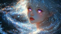 Ethereal Girl With Silver Hair And Glowing Eyes Wallpaper