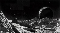 Ethereal Lunar Landscape Under Starry Sky Wallpaper