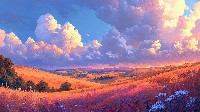 Golden Hour Over Rolling Hills A Serene Landscape Wallpaper