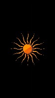 Goldenrod Sun Icon on Black Background Minimalist Wallpaper