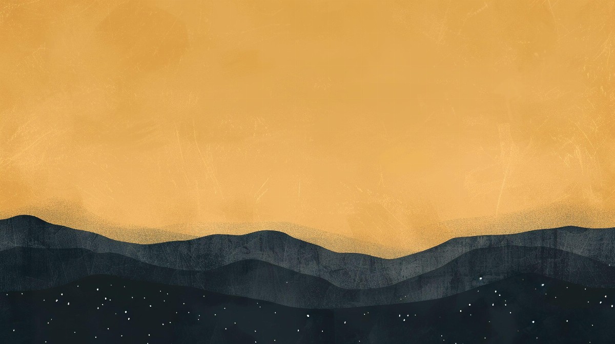 Mountain range with starry sky