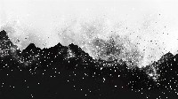Ink Black Mountain Range Silhouette Background