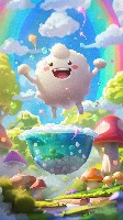 Joyful Dumpling Diving into Hot Soup Bowl Cute Wallpaper