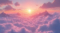 Majestic Mountain Peaks Floating In A Sea Of Clouds Wallpaper