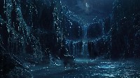 Majestic Waterfall Under Moonlight Fantasy Wallpaper