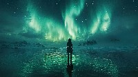 Mesmerizing Northern Lights Over A Serene Landscape Wallpaper