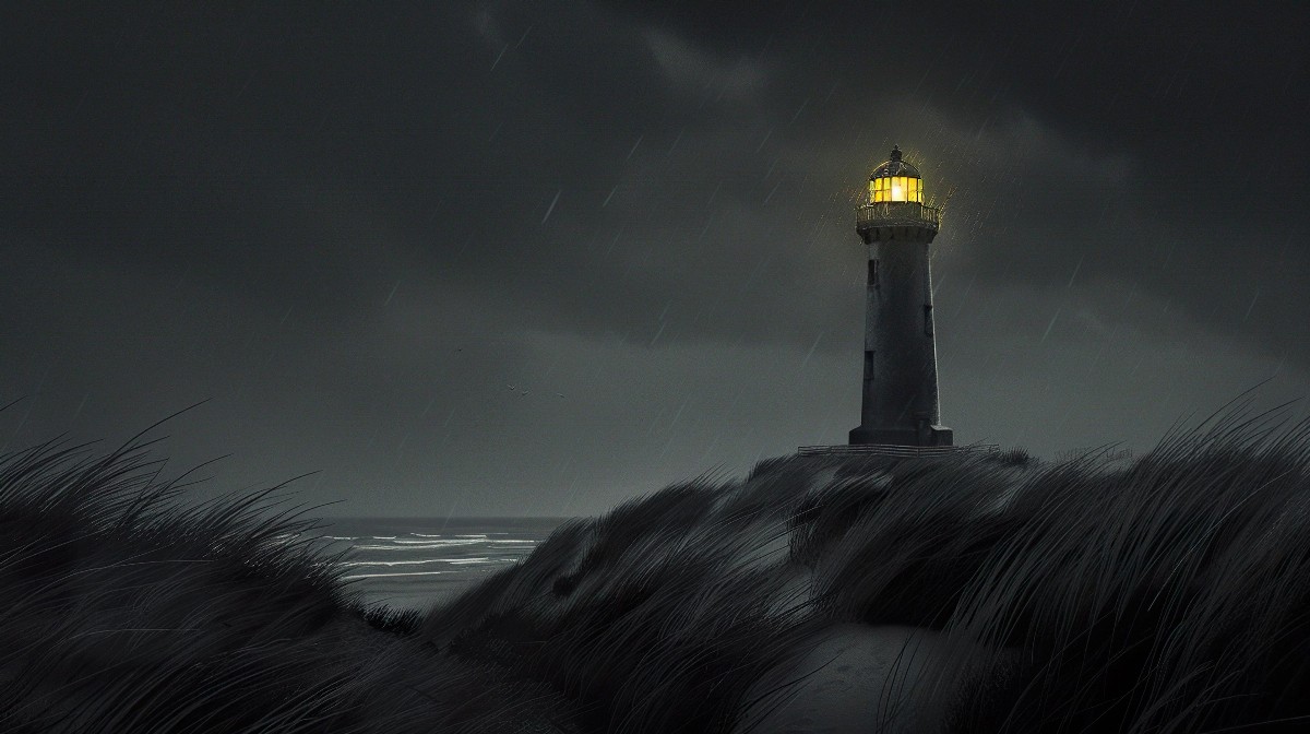 Lighthouse on a stormy night
