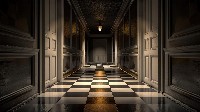 Mysterious Shadowy Labyrinth Corridor Wallpaper