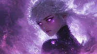 Mystical Girl With Silver Hair And Glowing Eyes Wallpaper