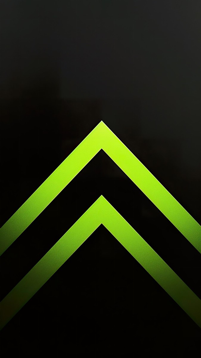 Neon green chevron on black background