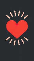 Radiant Red Heart Icon Against Stark Black Background Wallpaper