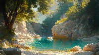 Serene Hidden Cove With Crystal Waters Wallpaper