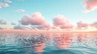 Serene Ocean Horizon With Soft Pink Clouds Wallpaper