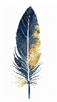Sleek Feather Design in Gold and Navy Blue Wallpaper