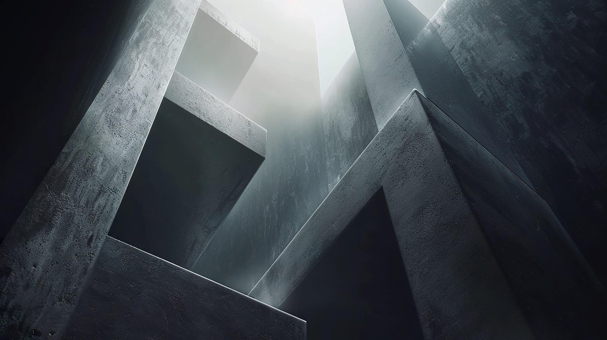 Abstract geometric shapes in black