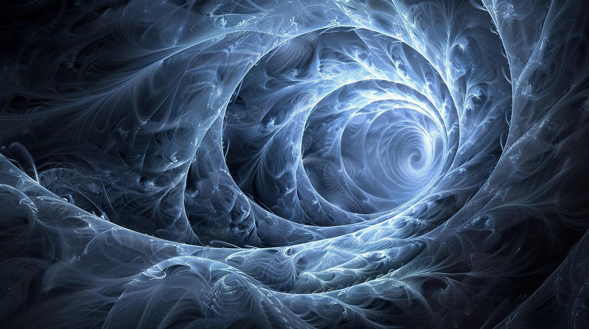 Swirling blue abstract art design