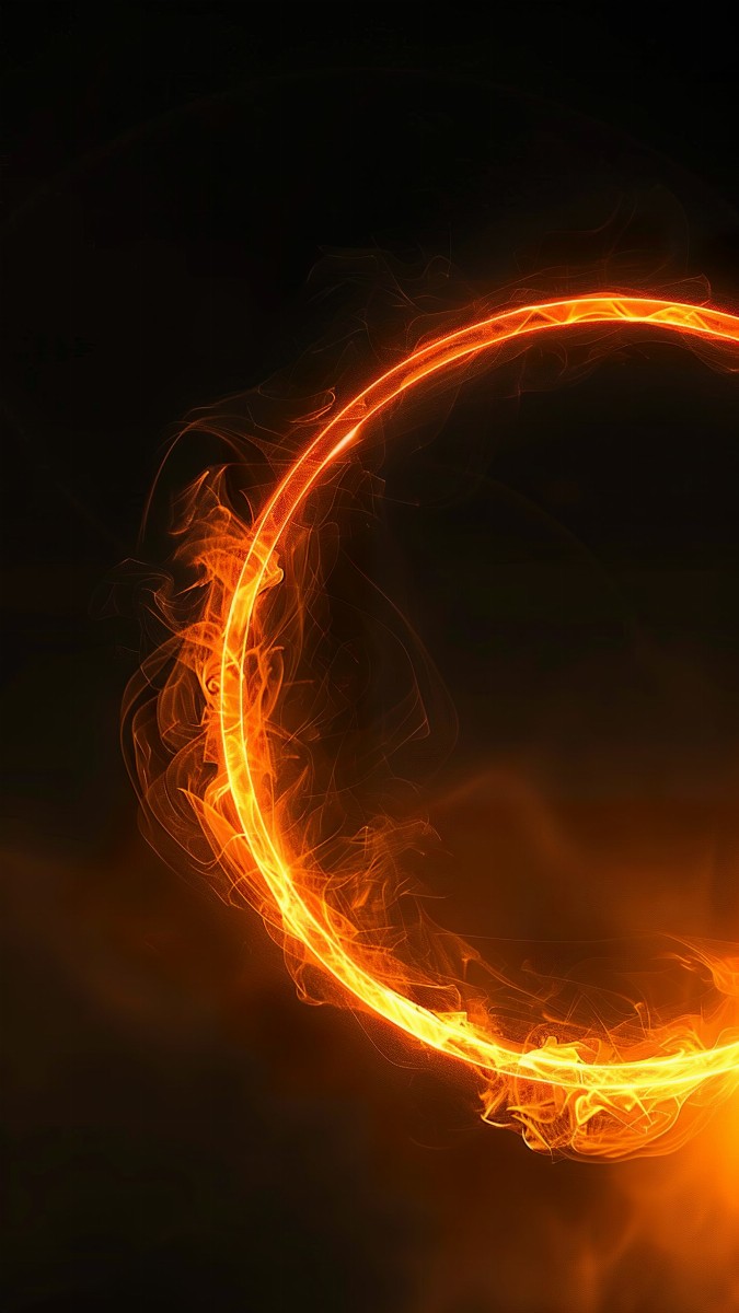 Glowing orange circle on black background